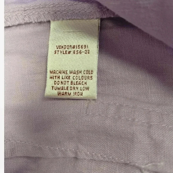 Northern Reflections Linen Blend Lilac  Capri Pants Size 4 - Picture 7 of 10